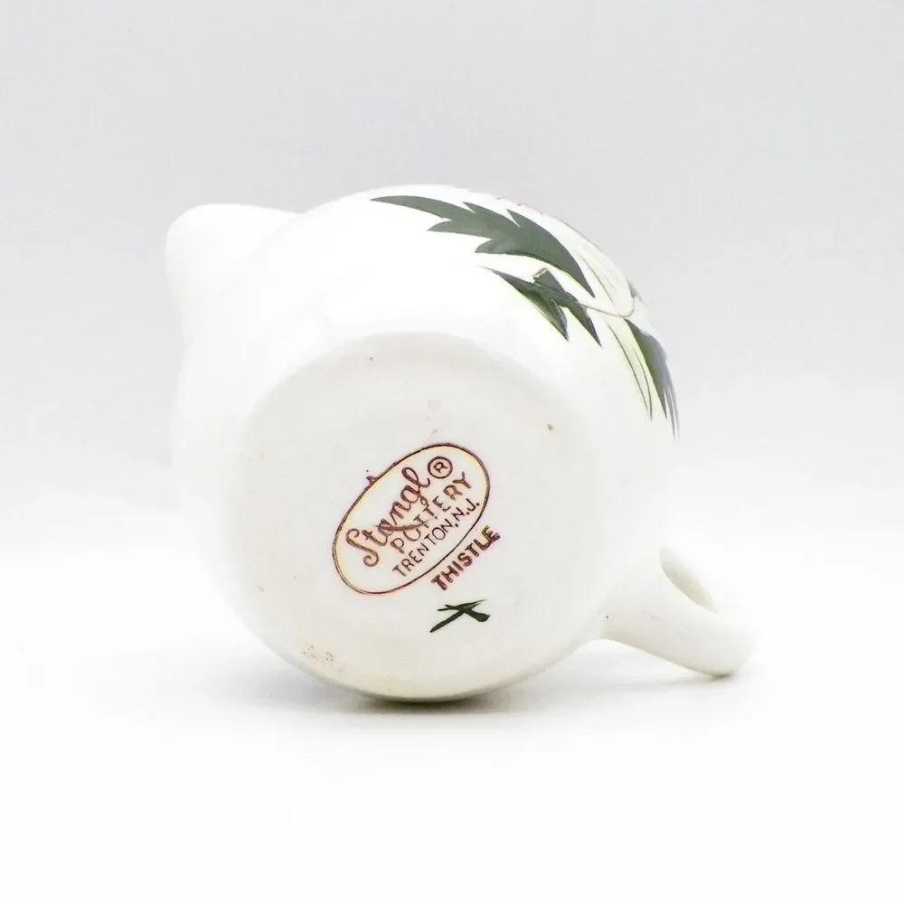 Vintage Stangl Pottery Creamer Thistle Pattern 6oz MCM Pink Floral 3